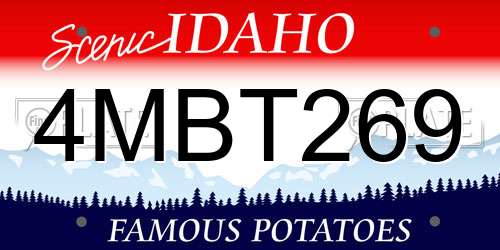 4MBT269 Idaho License Plate