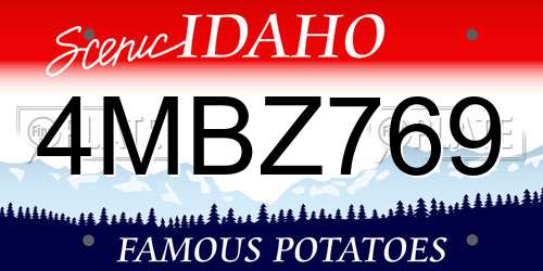 4MBZ769 Idaho License Plate