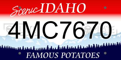4MC7670 Idaho License Plate