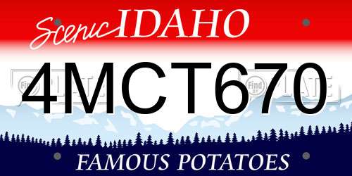 4MCT670 Idaho License Plate