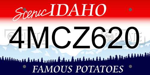 4MCZ620 Idaho License Plate