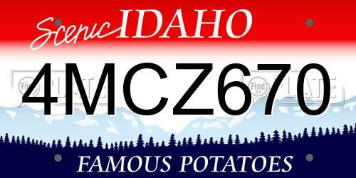4MCZ670 Idaho License Plate