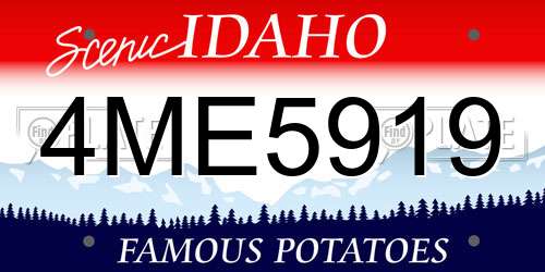 4ME5919 Idaho License Plate