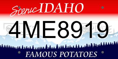 4ME8919 Idaho License Plate