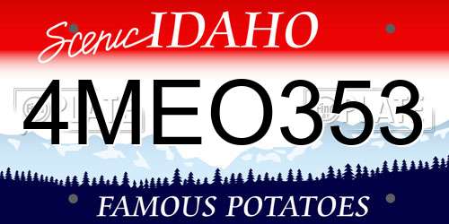 4MEO353 Idaho License Plate