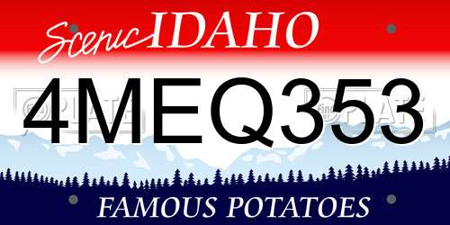 4MEQ353 Idaho License Plate