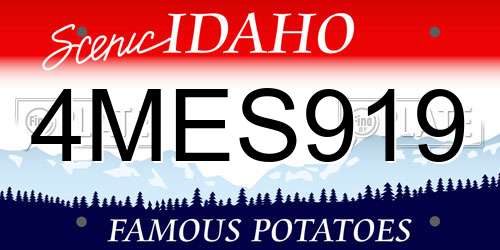 4MES919 Idaho License Plate