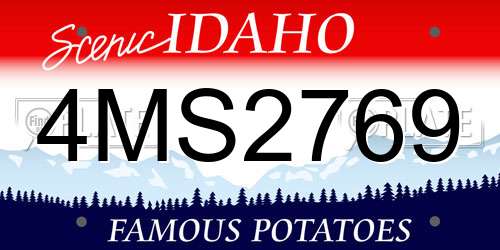 4MS2769 Idaho License Plate