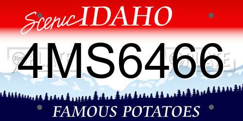 4MS6466 Idaho License Plate