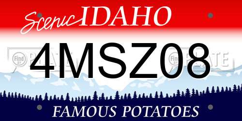 4MSZ08 Idaho License Plate