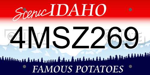 4MSZ269 Idaho License Plate