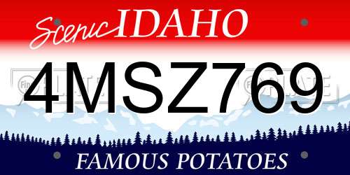 4MSZ769 Idaho License Plate