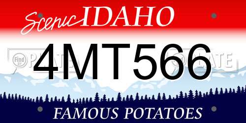 4MT566 Idaho License Plate
