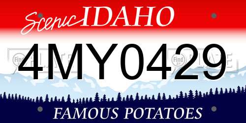 4MY0429 Idaho License Plate