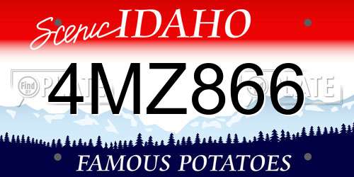 4MZ866 Idaho License Plate