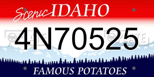 4N70525 Idaho License Plate