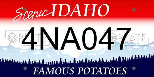 4NA047 Idaho License Plate
