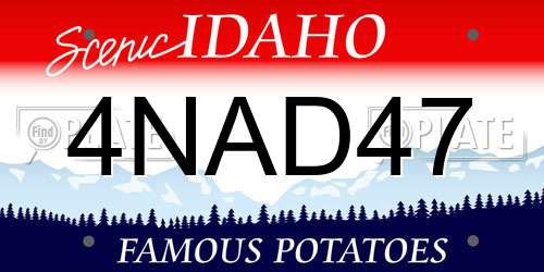 4NAD47 Idaho License Plate