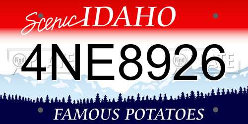 4NE8926 Idaho License Plate