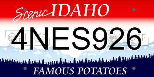 4NES926 Idaho License Plate
