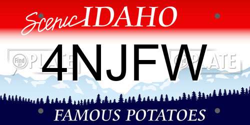 4NJFW Idaho License Plate