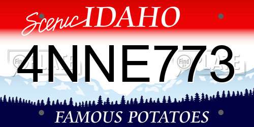 4NNE773 Idaho License Plate