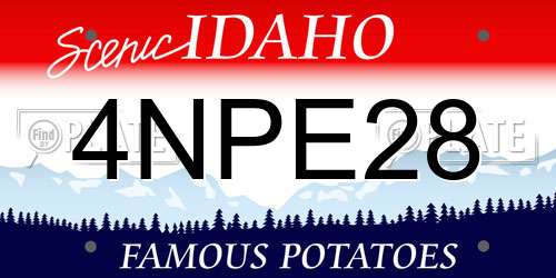 4NPE28 Idaho License Plate