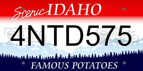 4NTD575 Idaho License Plate