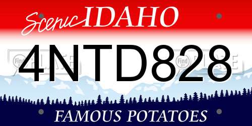4NTD828 Idaho License Plate