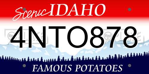 4NTO878 Idaho License Plate