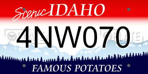 4NW070 Idaho License Plate