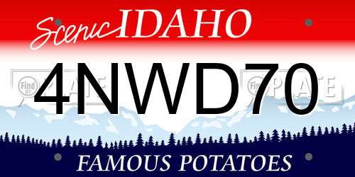 4NWD70 Idaho License Plate