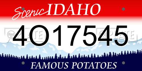 4O17545 Idaho License Plate