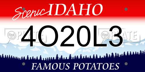 4O20L3 Idaho License Plate