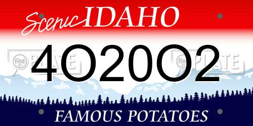4O20O2 Idaho License Plate