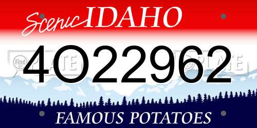 4O22962 Idaho License Plate