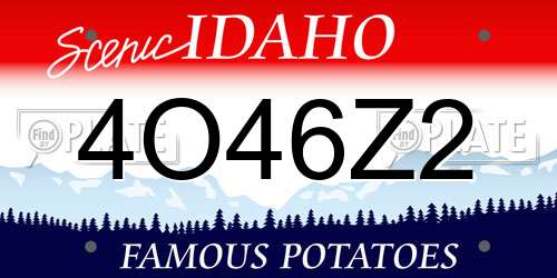 4O46Z2 Idaho License Plate