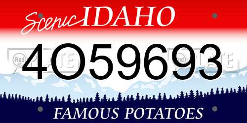 4O59693 Idaho License Plate