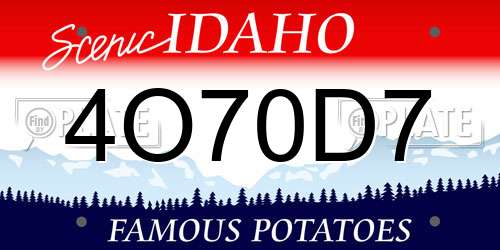 4O70D7 Idaho License Plate