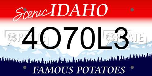 4O70L3 Idaho License Plate