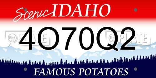 4O70Q2 Idaho License Plate