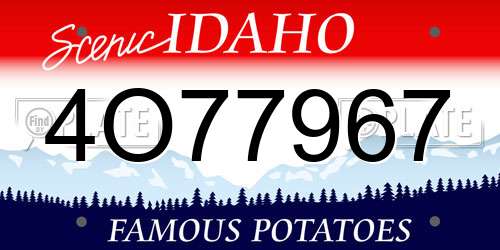 4O77967 Idaho License Plate