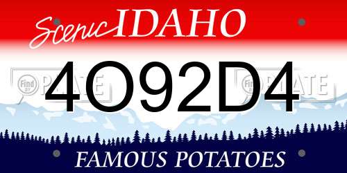 4O92D4 Idaho License Plate