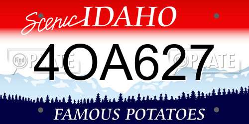 4OA627 Idaho License Plate