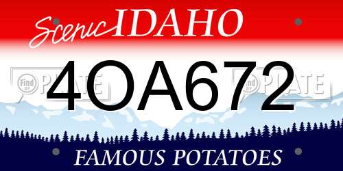 4OA672 Idaho License Plate