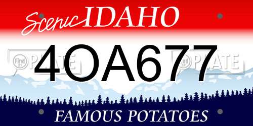 4OA677 Idaho License Plate