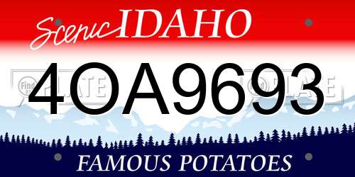 4OA9693 Idaho License Plate