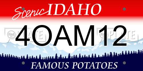 4OAM12 Idaho License Plate