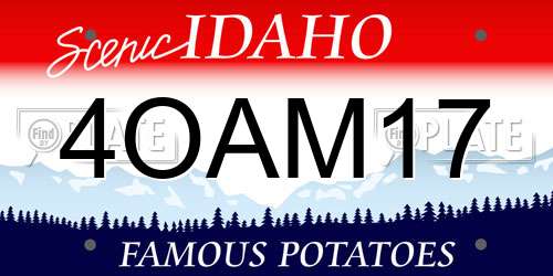 4OAM17 Idaho License Plate