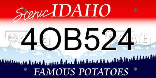 4OB524 Idaho License Plate